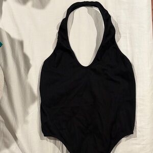 Black Halter Neck Bodysuit